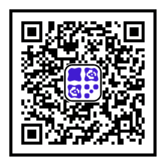 QR code with a small centered logo at the suggested size