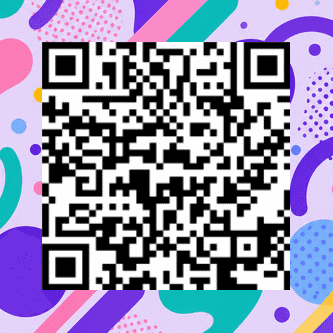QR code with no quiet zone, busy artwork touching its modules on every side