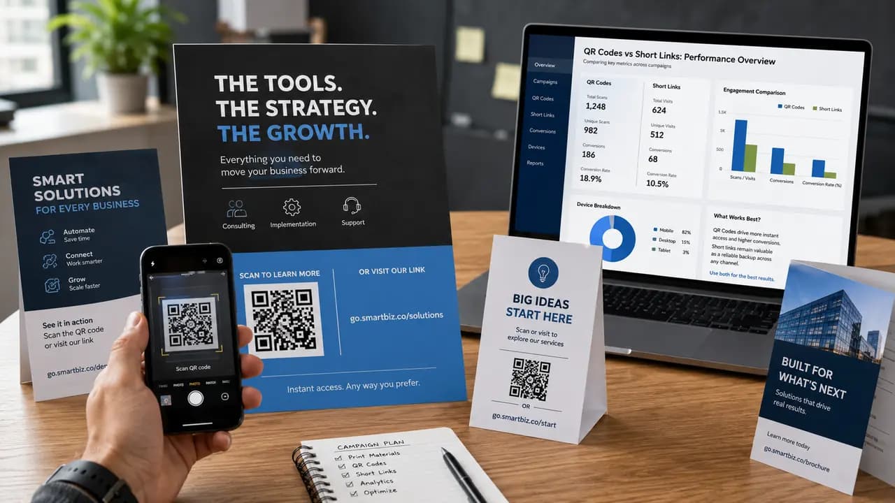 QR Codes vs Short Links on Printed Materials: A Practical Review of What Works Better