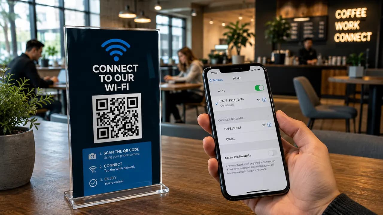 Wi-Fi QR Codes for Cafes, Hotels, and Offices: Placement, Sizing, and Security